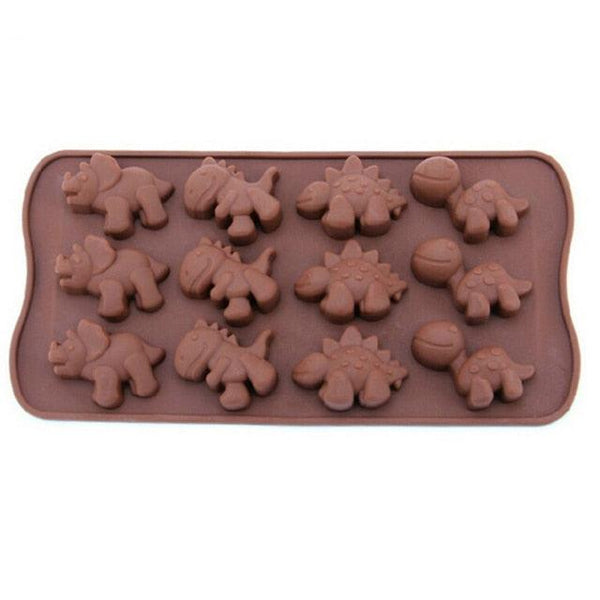 3D Dinosaur Silicone Fondant Mould Cake Chocolate Candy Fondant Candle Soap Craft Cake Mold Baking Cute Dinosaur Silicone Cake Molds Kid's Dino Chocolate Mold Tray
