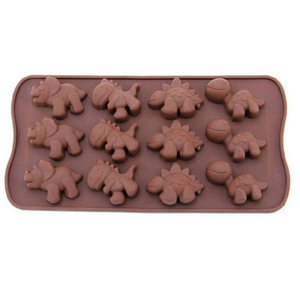 3D Dinosaur Silicone Fondant Mould Cake Chocolate Candy Fondant Candle Soap Craft Cake Mold Baking Cute Dinosaur Silicone Cake Molds Kid's Dino Chocolate Mold Tray