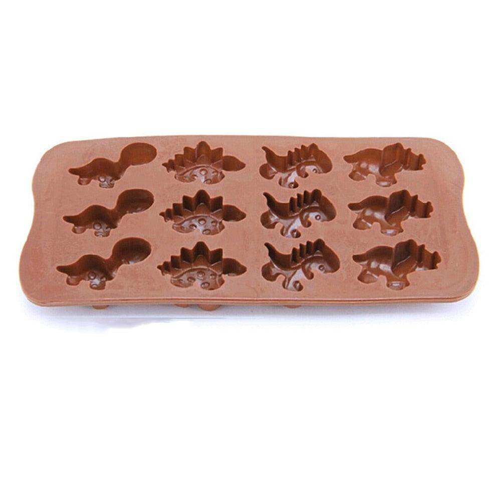 3D Dinosaur Silicone Fondant Mould Cake Chocolate Candy Fondant Candle Soap Craft Cake Mold Baking Cute Dinosaur Silicone Cake Molds Kid's Dino Chocolate Mold Tray
