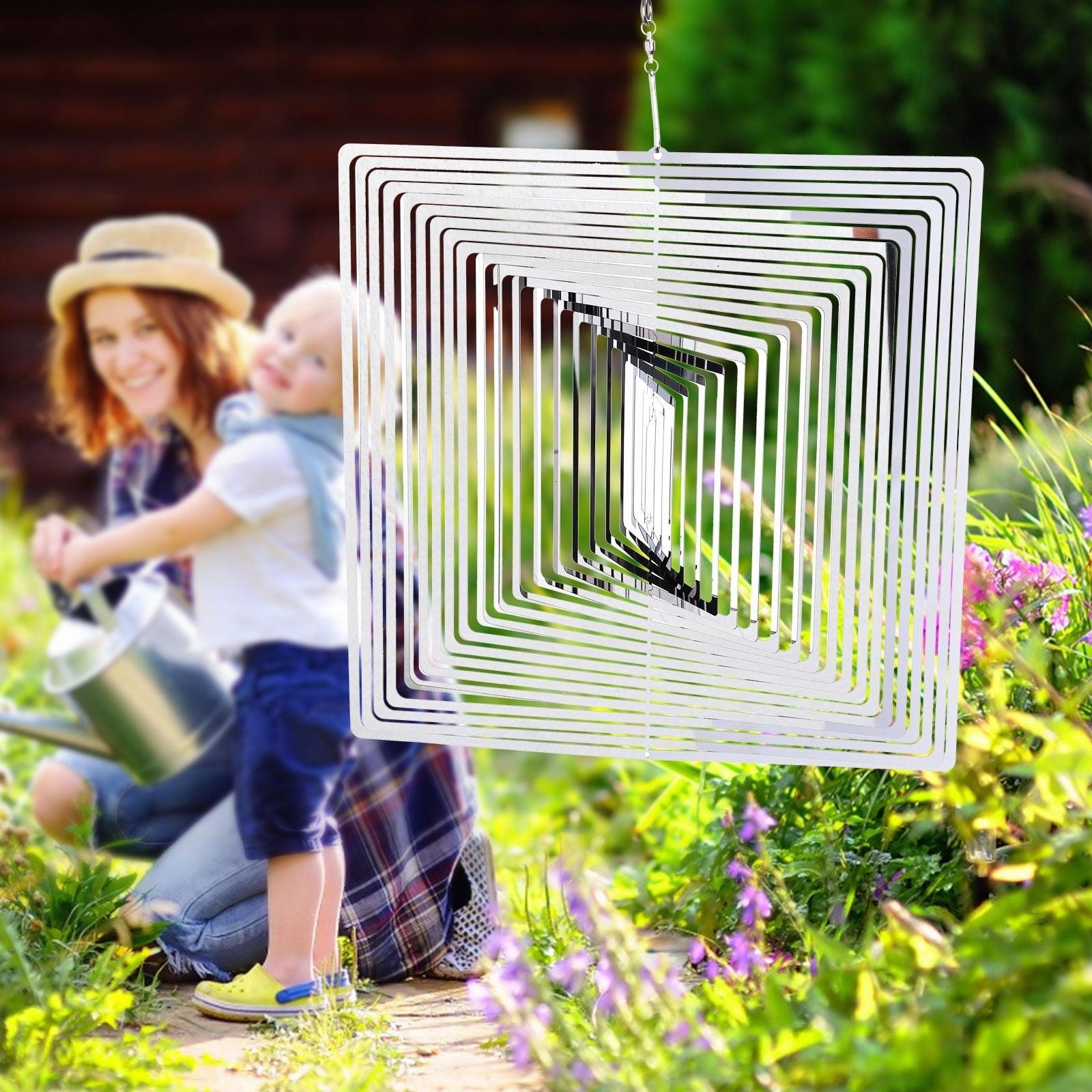 3D Drop-shaped Rotating Wind Spinner Outdoor Metal Sculptures Flowing Stainless Steel Wind Chimes Flowing-Light Effect Design Home Garden Decoration Outdoor Hanging Decor Gift Wind Spinners Mirrored Patio Wind Chime Yard Decor