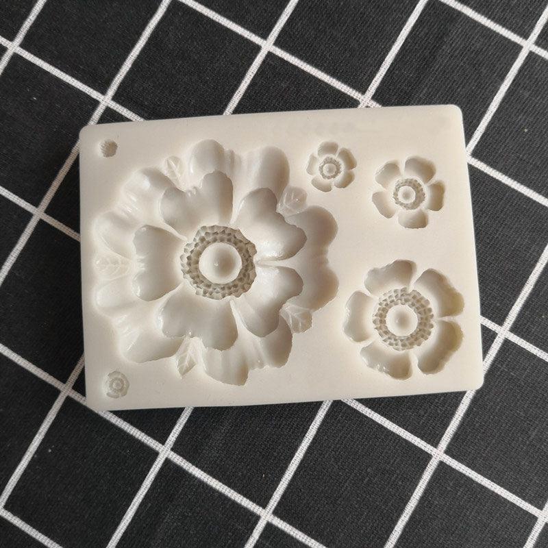 3D Flower Shape Silicone Mold Chocolate Sugar Cookies Chocolate Mould Cake Lace Decoration Clay Mold Kitchen Baking Tool Fondant Molds Mini Flower Mold Non-stick Silicone Molds For Cake Decorating