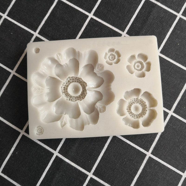 3D Flower Shape Silicone Mold Chocolate Sugar Cookies Chocolate Mould Cake Lace Decoration Clay Mold Kitchen Baking Tool Fondant Molds Mini Flower Mold Non-stick Silicone Molds For Cake Decorating
