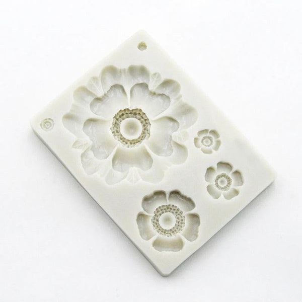 3D Flower Shape Silicone Mold Chocolate Sugar Cookies Chocolate Mould Cake Lace Decoration Clay Mold Kitchen Baking Tool Fondant Molds Mini Flower Mold Non-stick Silicone Molds For Cake Decorating