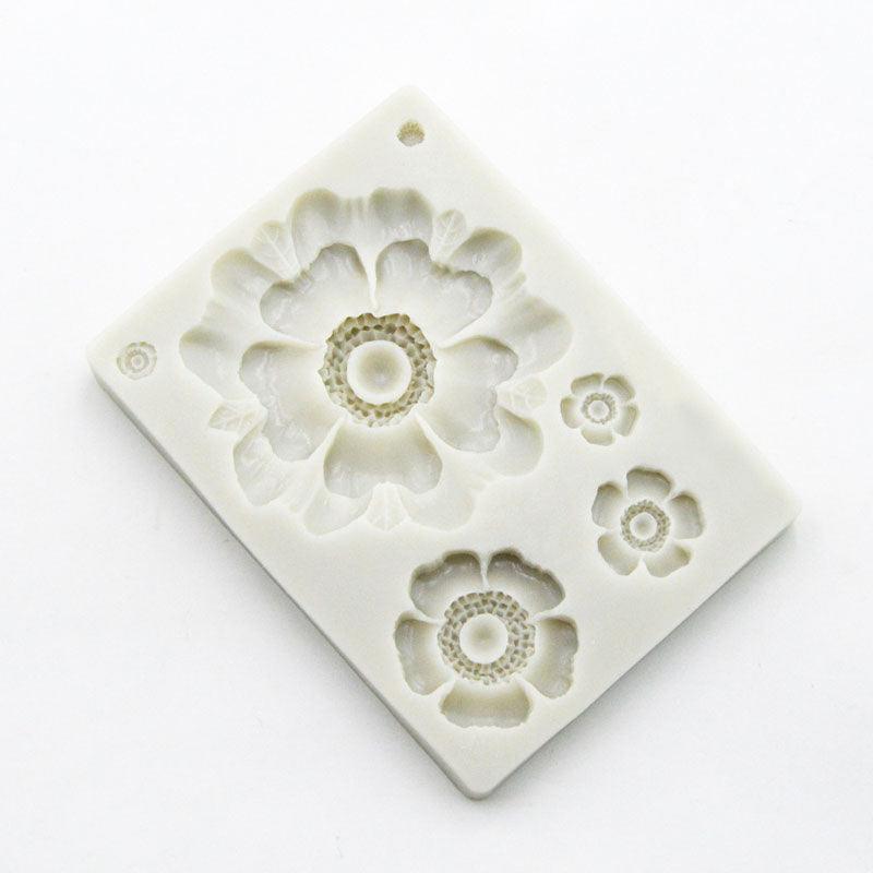 3D Flower Shape Silicone Mold Chocolate Sugar Cookies Chocolate Mould Cake Lace Decoration Clay Mold Kitchen Baking Tool Fondant Molds Mini Flower Mold Non-stick Silicone Molds For Cake Decorating