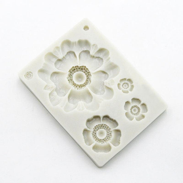 3D Flower Shape Silicone Mold Chocolate Sugar Cookies Chocolate Mould Cake Lace Decoration Clay Mold Kitchen Baking Tool Fondant Molds Mini Flower Mold Non-stick Silicone Molds For Cake Decorating