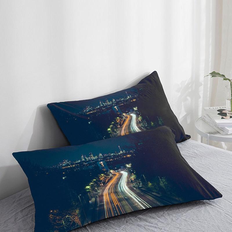 3D HD Pillow Cover City Landscape Rise Building Home Decorative Pillow Cases Cotton Linen Square Cushion Covers For Sofa Couch