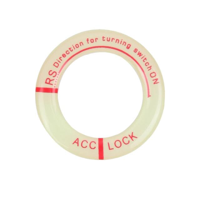 3D Key Ring Sticker Engine Start Push Button Switch Ring Cover Trim Luminous Ignition Switch Cover Car Styling Circle Light Decoration for Auto Motorcycle Universal Ignition Start Stop Button Luminous Ring Cover Trim Compatible
