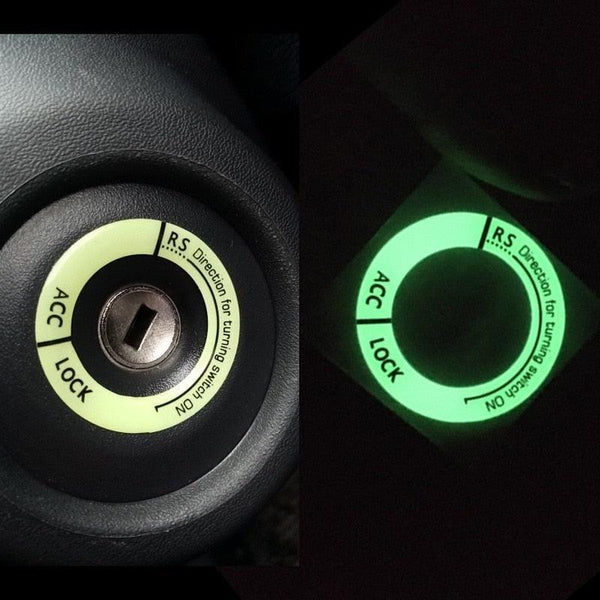 3D Key Ring Sticker Engine Start Push Button Switch Ring Cover Trim Luminous Ignition Switch Cover Car Styling Circle Light Decoration for Auto Motorcycle Universal Ignition Start Stop Button Luminous Ring Cover Trim Compatible