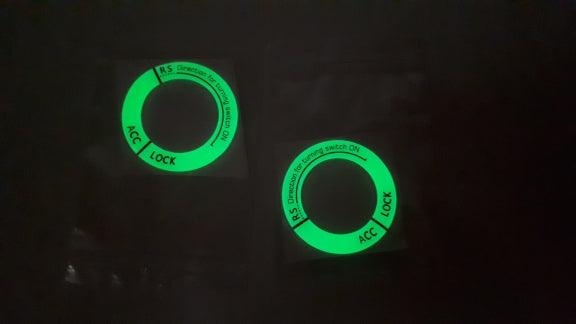 3D Key Ring Sticker Engine Start Push Button Switch Ring Cover Trim Luminous Ignition Switch Cover Car Styling Circle Light Decoration for Auto Motorcycle Universal Ignition Start Stop Button Luminous Ring Cover Trim Compatible