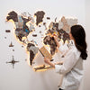 3D LED / LUMINOUS Wooden World Map 3.0 Cappuccino - M (24"x 39") / Prime (with names) / EN