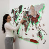 3D LED / LUMINOUS Wooden World Map 3.0 Urban - M (24"x 39") / Prime (with names) / EN