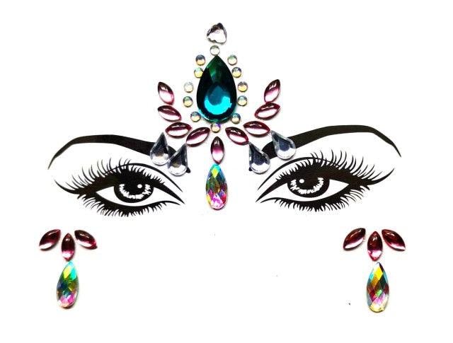 3D Makeup Tattoo Face Gems Glitter Face Jewels Crystal Stickers Face Glitter for Festival Carnival Party