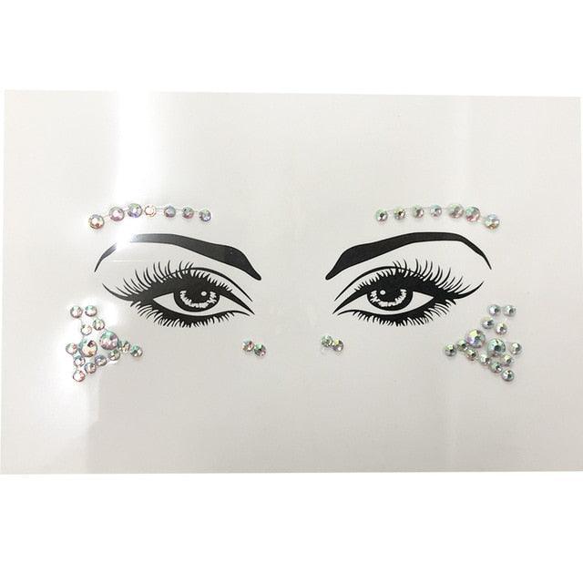 3D Makeup Tattoo Face Gems Glitter Face Jewels Crystal Stickers Face Glitter for Festival Carnival Party