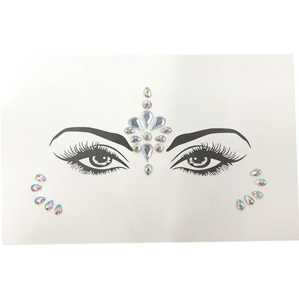 3D Makeup Tattoo Face Gems Glitter Face Jewels Crystal Stickers Face Glitter for Festival Carnival Party