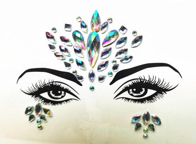 3D Makeup Tattoo Face Gems Glitter Face Jewels Crystal Stickers Face Glitter for Festival Carnival Party