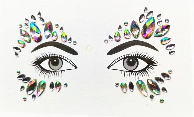 3D Makeup Tattoo Face Gems Glitter Face Jewels Crystal Stickers Face Glitter for Festival Carnival Party