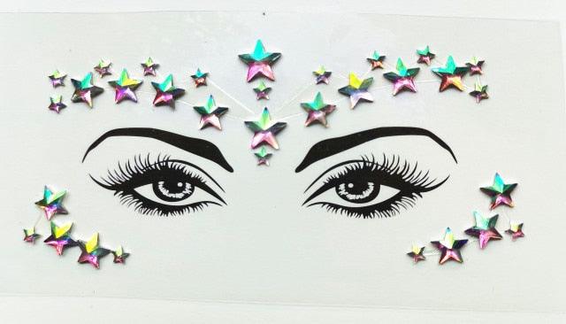 3D Makeup Tattoo Face Gems Glitter Face Jewels Crystal Stickers Face Glitter for Festival Carnival Party