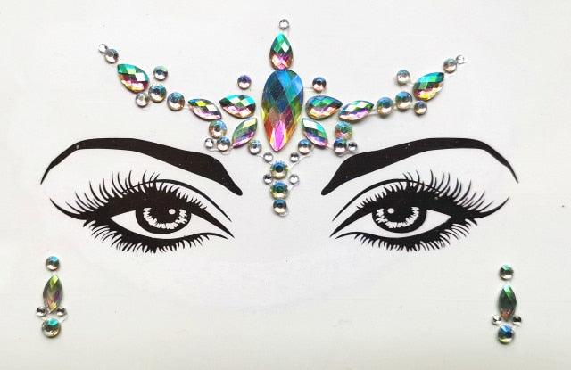 3D Makeup Tattoo Face Gems Glitter Face Jewels Crystal Stickers Face Glitter for Festival Carnival Party