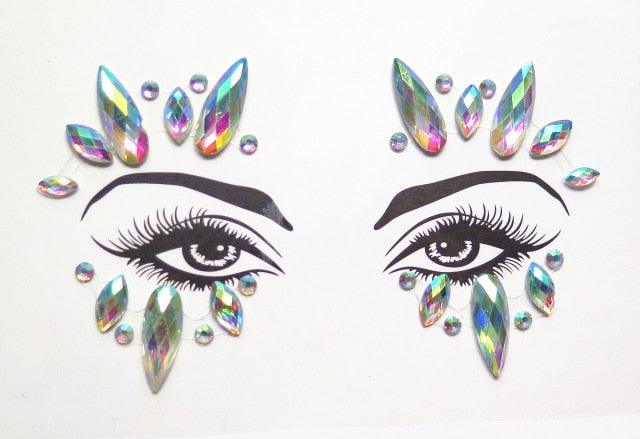 3D Makeup Tattoo Face Gems Glitter Face Jewels Crystal Stickers Face Glitter for Festival Carnival Party