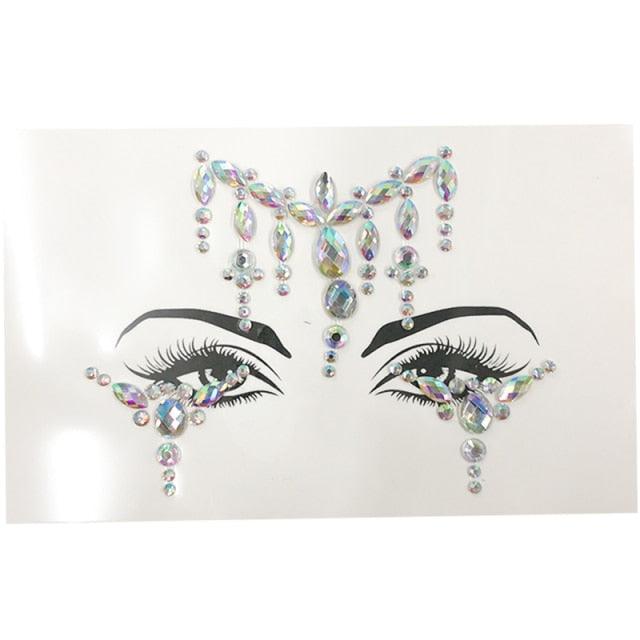 3D Makeup Tattoo Face Gems Glitter Face Jewels Crystal Stickers Face Glitter for Festival Carnival Party