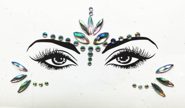 3D Makeup Tattoo Face Gems Glitter Face Jewels Crystal Stickers Face Glitter for Festival Carnival Party