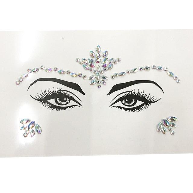 3D Makeup Tattoo Face Gems Glitter Face Jewels Crystal Stickers Face Glitter for Festival Carnival Party