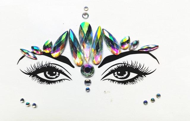 3D Makeup Tattoo Face Gems Glitter Face Jewels Crystal Stickers Face Glitter for Festival Carnival Party