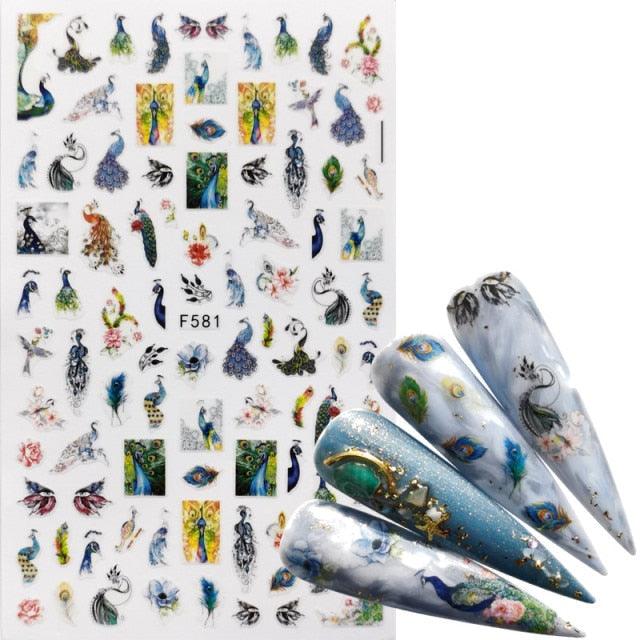 3D Nail Slider Black Russia Letter Sticker Decals Flamingo Design Adhesive Manicure Tips Nail Art Decorations Accessories Sliders Manicure Decoration 3D Nail Supplies Holographic Decals Transfer Sliders Nail Design Manicures Nail Self-Adhesive Sticker