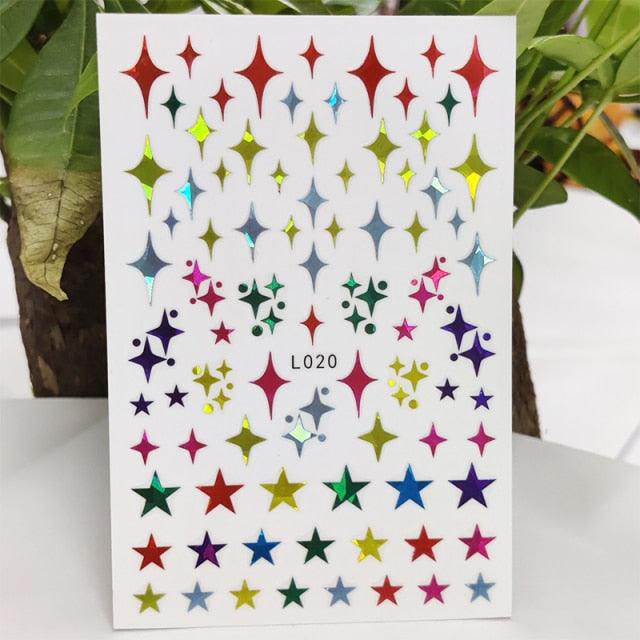 3D Nail Sticker Waterproof Shining Decals Stickers for Nails Cute Beautiful Love Heart Nail Art Decoration Aurora Silver Design Nail Art Stickers Decals Nail Art Supplies Valentines Day 3D Self-Adhesive Nail Decorations Manicuring Nail Art Manicure