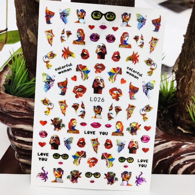 3D Nail Sticker Waterproof Shining Decals Stickers for Nails Cute Beautiful Love Heart Nail Art Decoration Aurora Silver Design Nail Art Stickers Decals Nail Art Supplies Valentines Day 3D Self-Adhesive Nail Decorations Manicuring Nail Art Manicure