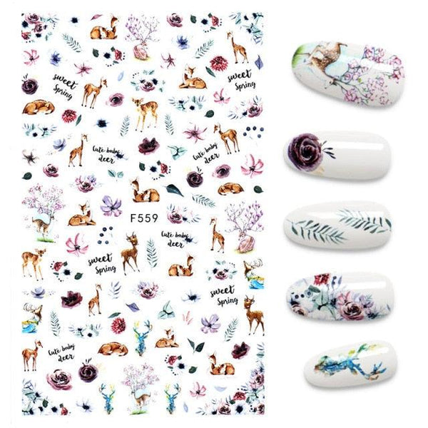 3D Nail Stickers Leaves Butterfly Panda Love Heart Design Stickers For Nails Manicure Foil Nail Art Decor  Girls Manicure Decoration Nail Art Supplies 3D Self-Adhesive Nail Decals Designer Nail Stickers for Acrylic Nails