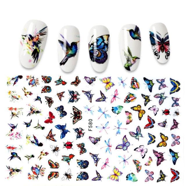 3D Nail Stickers Leaves Butterfly Panda Love Heart Design Stickers For Nails Manicure Foil Nail Art Decor  Girls Manicure Decoration Nail Art Supplies 3D Self-Adhesive Nail Decals Designer Nail Stickers for Acrylic Nails