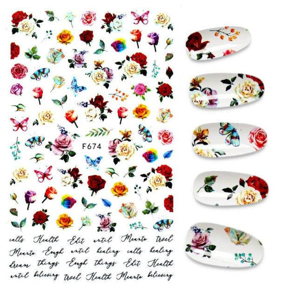 3D Nail Stickers Leaves Butterfly Panda Love Heart Design Stickers For Nails Manicure Foil Nail Art Decor  Girls Manicure Decoration Nail Art Supplies 3D Self-Adhesive Nail Decals Designer Nail Stickers for Acrylic Nails