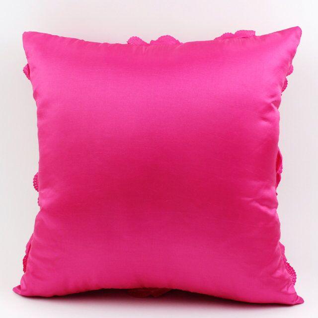 3D Roses Style Embroidered Polyester Cushion Cover Pillowcase Wedding Home Decorative Roses Floral Print Cushion Covers Throw Pillow Covers For Decorating Sofa Car Bedroom 42x42cm