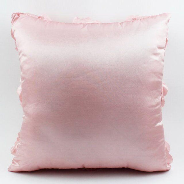 3D Roses Style Embroidered Polyester Cushion Cover Pillowcase Wedding Home Decorative Roses Floral Print Cushion Covers Throw Pillow Covers For Decorating Sofa Car Bedroom 42x42cm