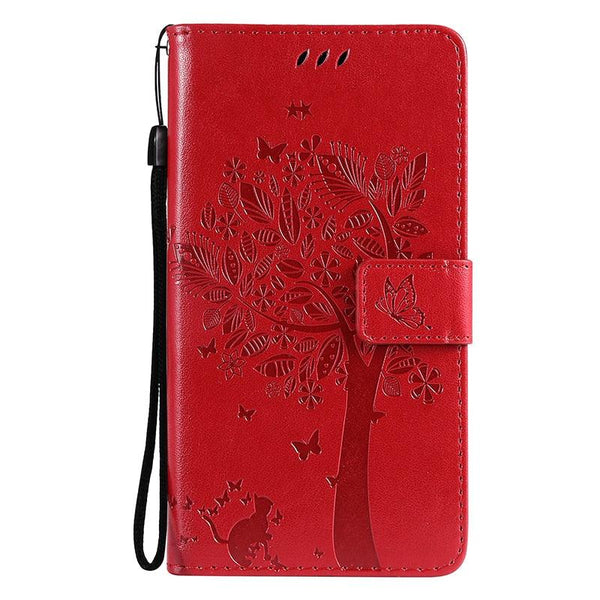 3D Tree Flip Leather Case For iPhone 13 12 Mini Phone Cover PU Leather Wallet Case with Card Holder Kickstand Wrist Strap Flip Cover for iPhone