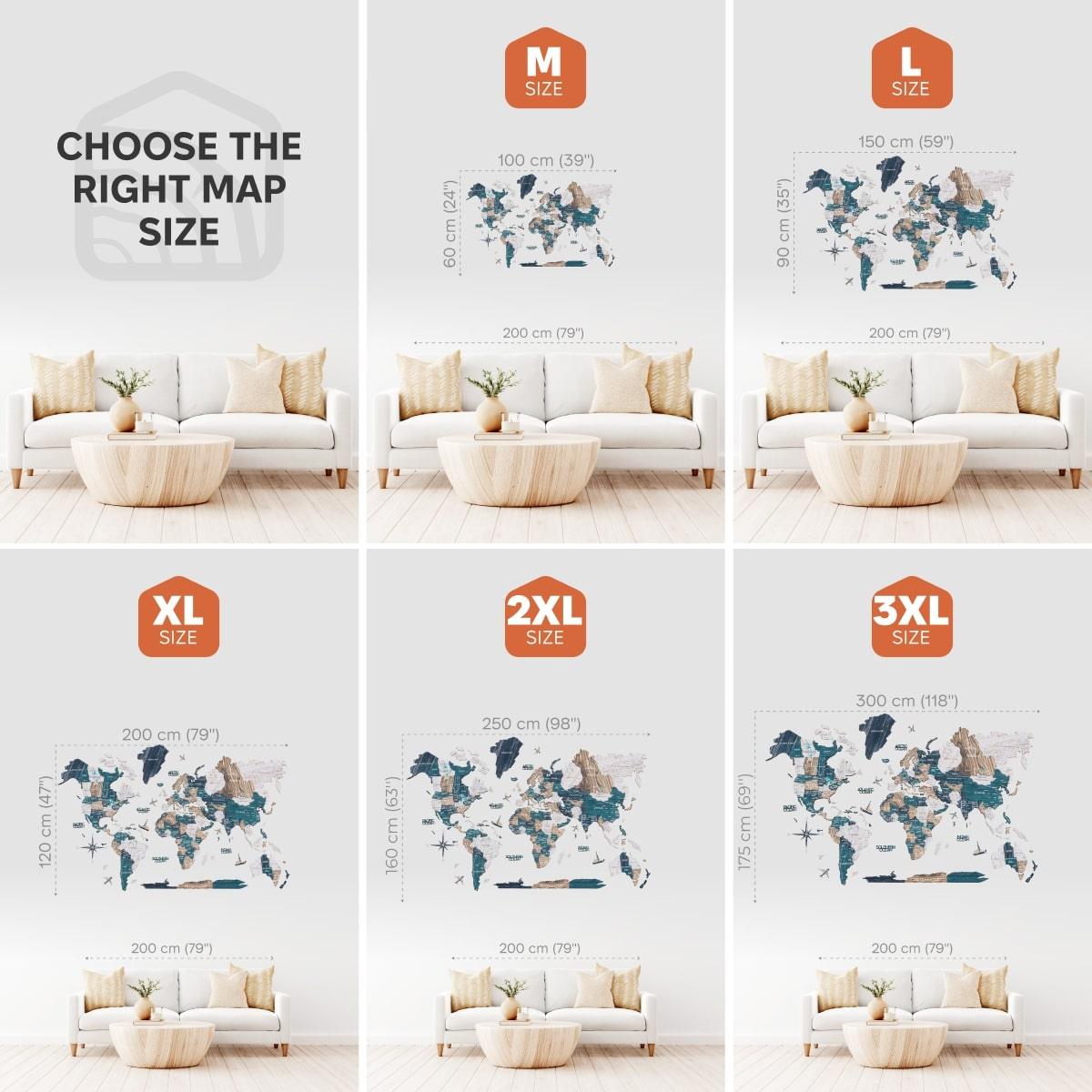 3D Luminous Colored Wooden World Map Mystery