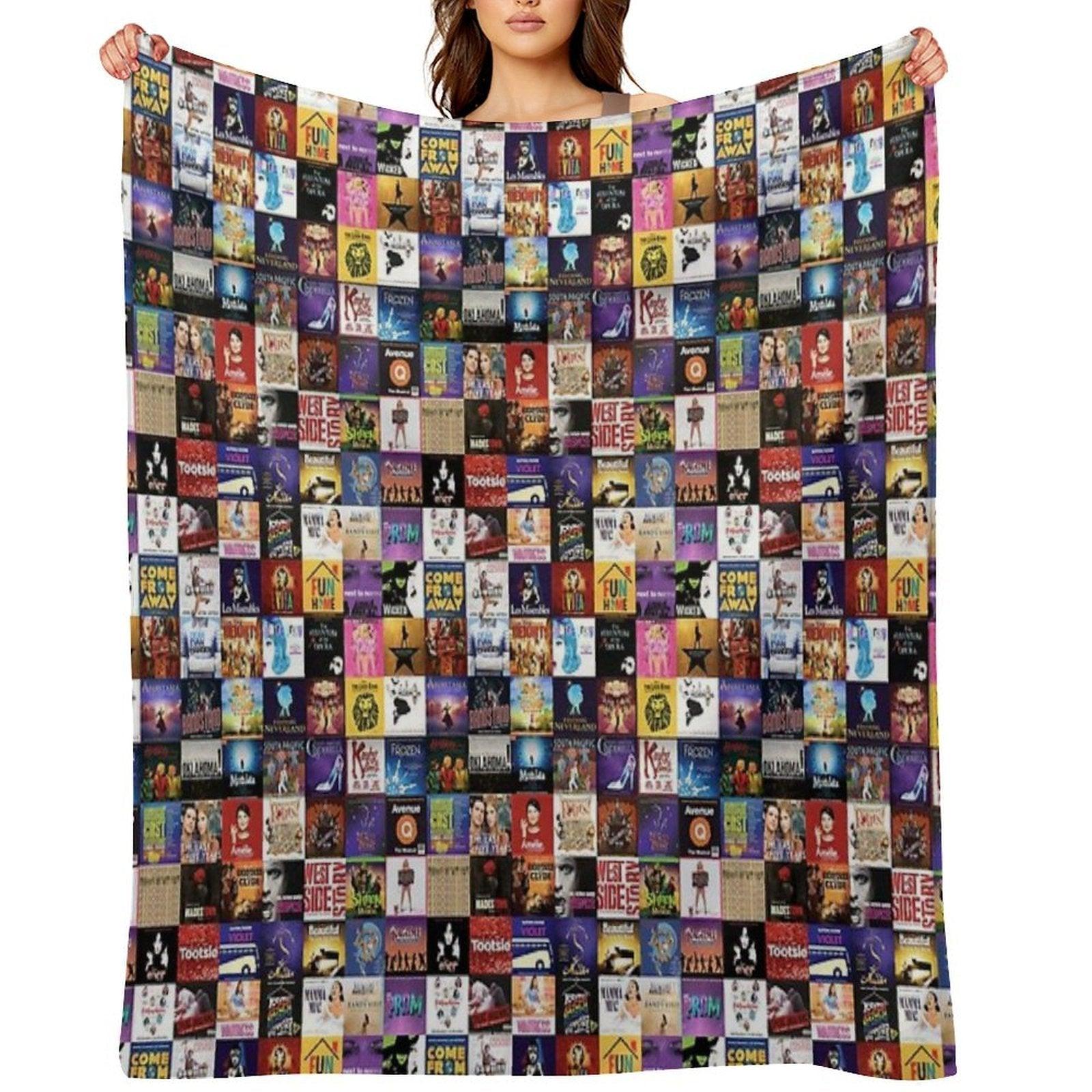 Musicals Collage Throw Blanket