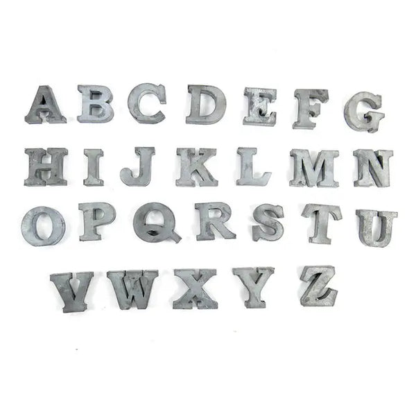 Zinc Individual Letters A-Z