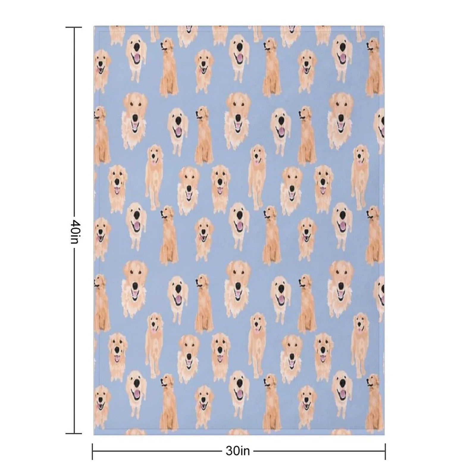 Golden Retrievers on Blue Throw Blanket