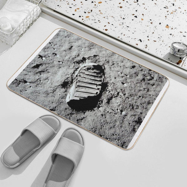Footprint on The Moon by Buzz Aldrin Apollo 11 Bath Mat