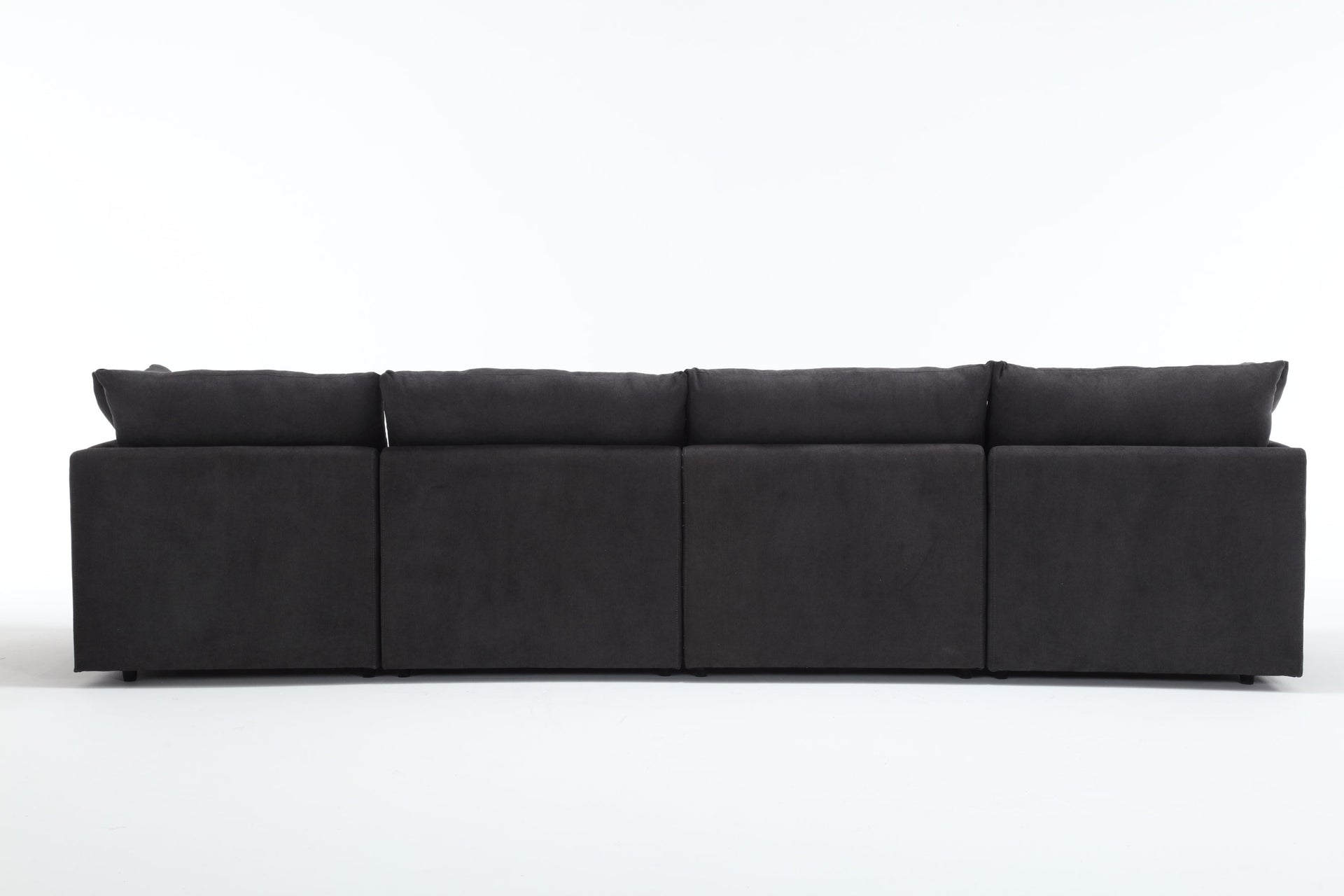 Modern U-shaped Sectional Sofa ,5-seat Upholstered  Sofa Furniture,Sleeper Sofa Couch with Chaise Lounge for Living Room,Apartment,Dark Gray,Polyester