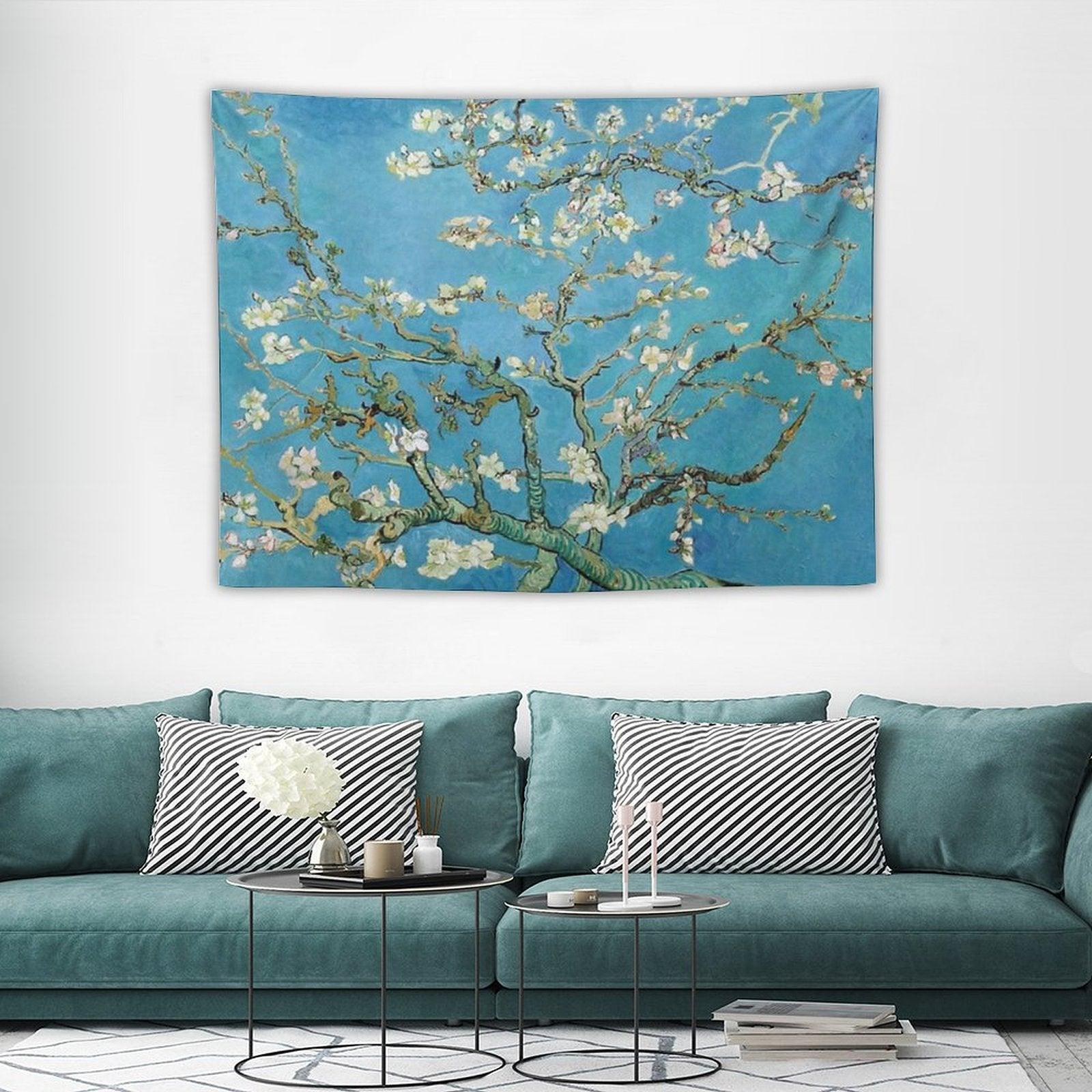 1890-Vincent Van Gogh-Almond Blossom-73.5x92 Tapestry