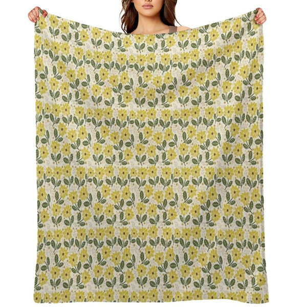 Golden Bloom Throw Blanket