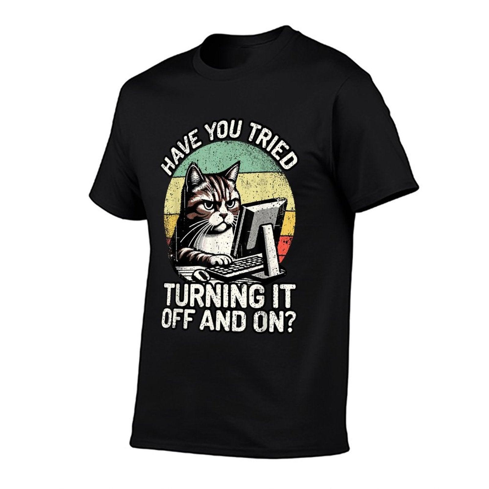 Tech Support Humor I Cat Tech Engineer I Computer IT Guy T-Shirt