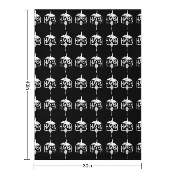 Haven White Logo Wrinkle-free Throw Blanket
