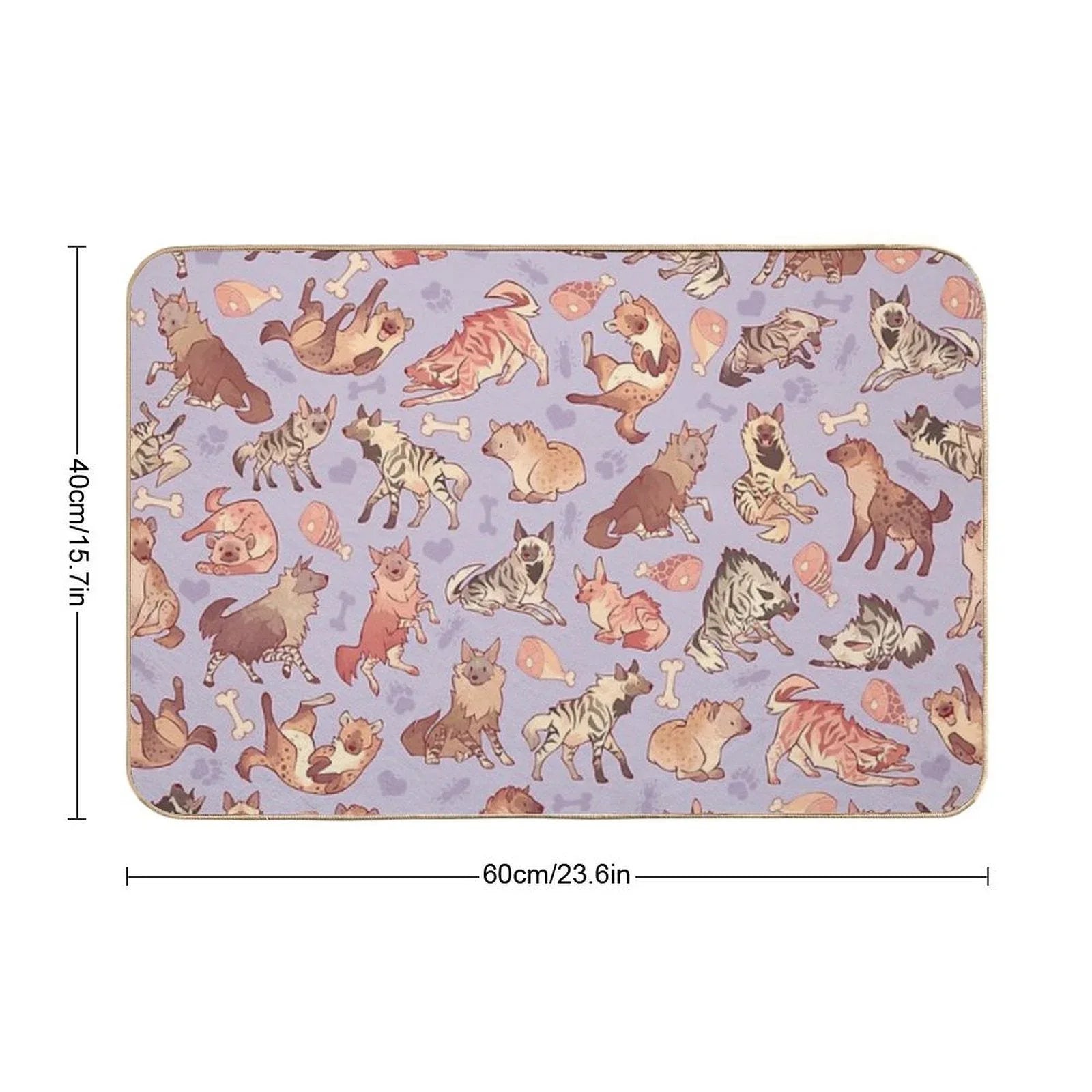 Hyenas in Lavender  Multi-Purpose Bath Mat