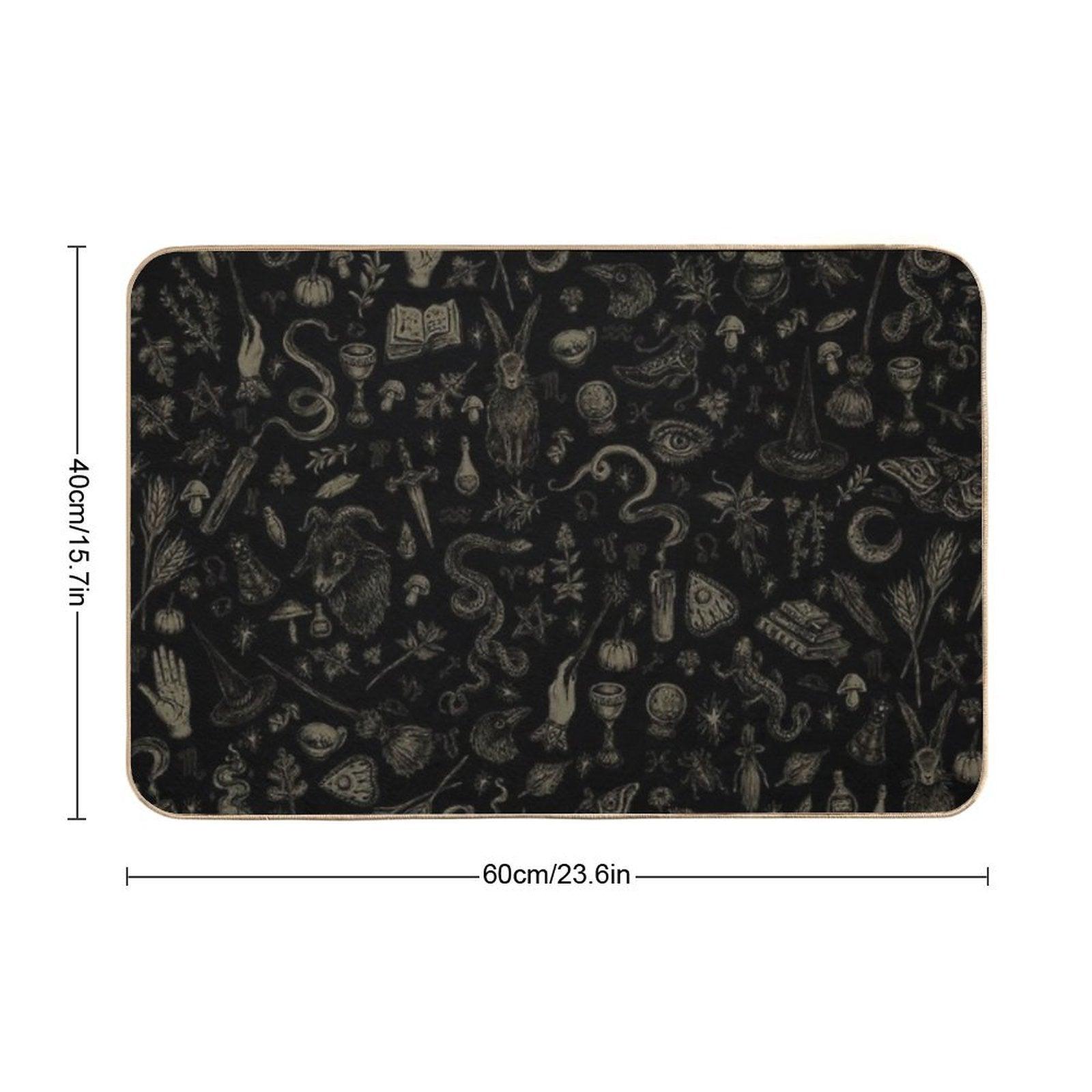 Just Witch Things (black And Beige) Bath Mat