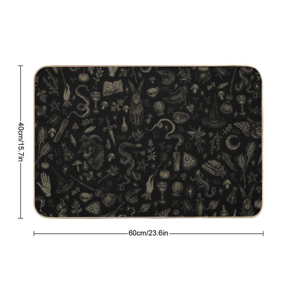 Just Witch Things (black And Beige) Bath Mat