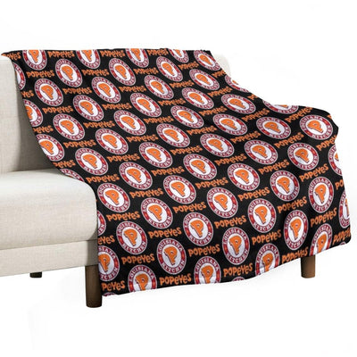 Louisiana Kitchen Popeyes Classic Logos Premium Throw Blanket